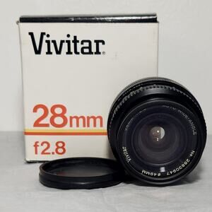 Vivitar 28MM F2.8 Auto Wide-Angle Canon FD 49MM Lens In Box Pre-owned